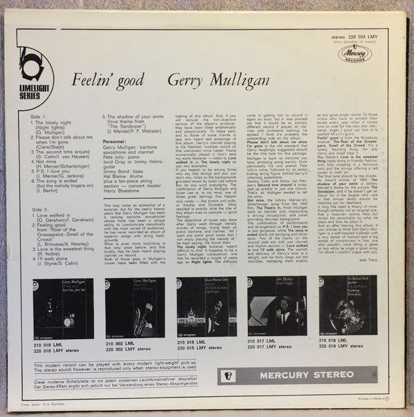 Gerry Mulligan : Feelin' Good (LP, Album)