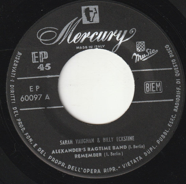 Billy Eckstine & Sarah Vaughan : Sing The Best Of Irving Berlin (7", EP)