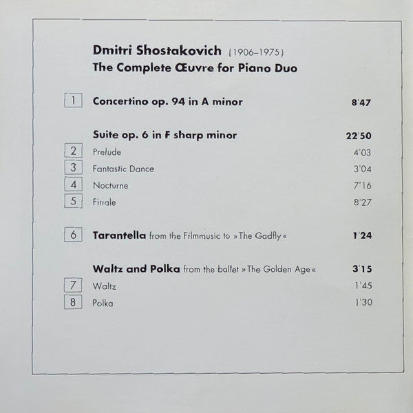 Dmitri Shostakovich · Igor Stravinsky · Sergei Prokofiev · Grigoras Dinicu - Piano Duo Genova & Dimitrov : Complete Works For Piano Duo (CD)