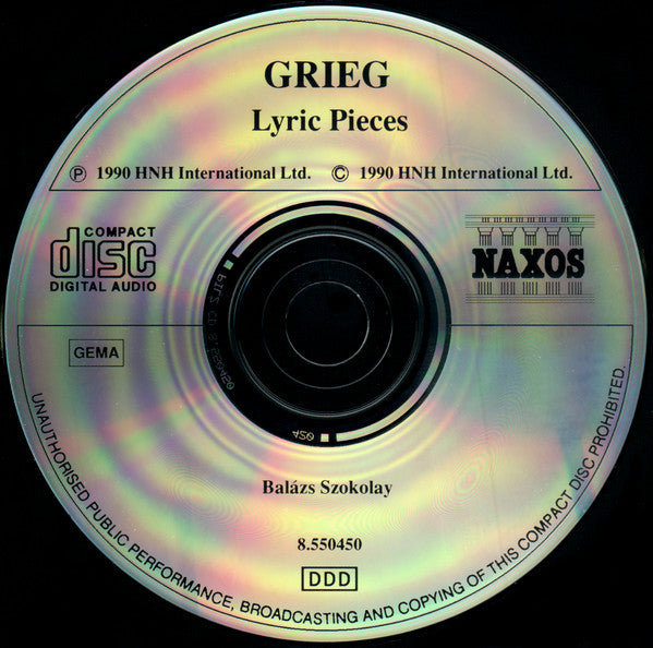 Edvard Grieg  / Balázs Szokolay : Lyric Pieces . Lyrische Stücke . Pièces Lyriques (Selection) (CD, Album)