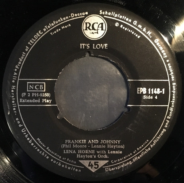 Lena Horne With Lennie Hayton And His Orchestra : It's Love (7", EP, Top)