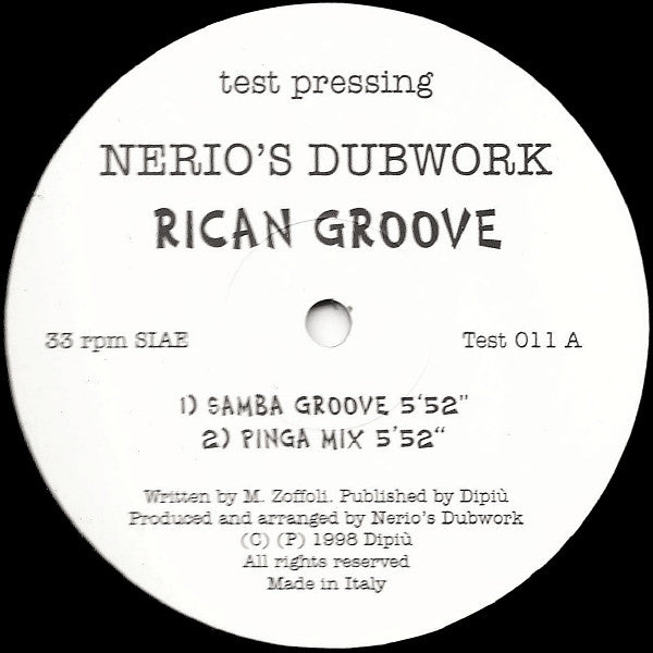Nerio's Dubwork : Rican Groove (12", TP)