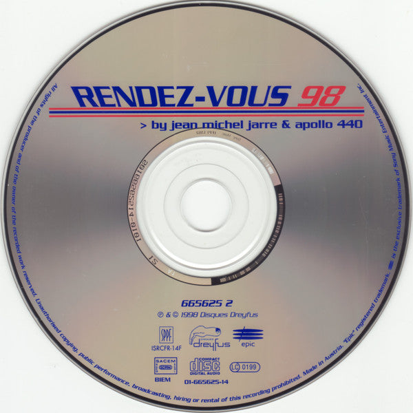Jean-Michel Jarre & Apollo 440 : Rendez-Vous 98 (CD, Maxi)