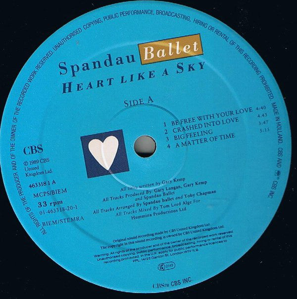 Spandau Ballet : Heart Like A Sky (LP, Album)