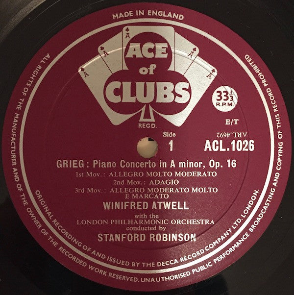 Winifred Atwell : Grieg Piano Concerto / Gershwin Rhapsody In Blue (LP, Comp)