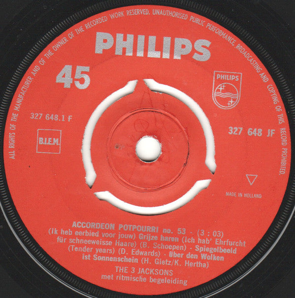 The 3 Jacksons : Accordeon Potpourri No. 53 (7", Single)