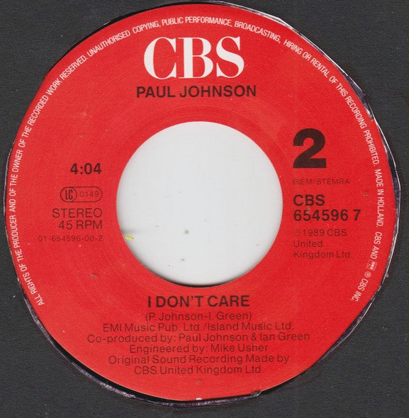 Paul Johnson (2) : No More Tomorrows (7")