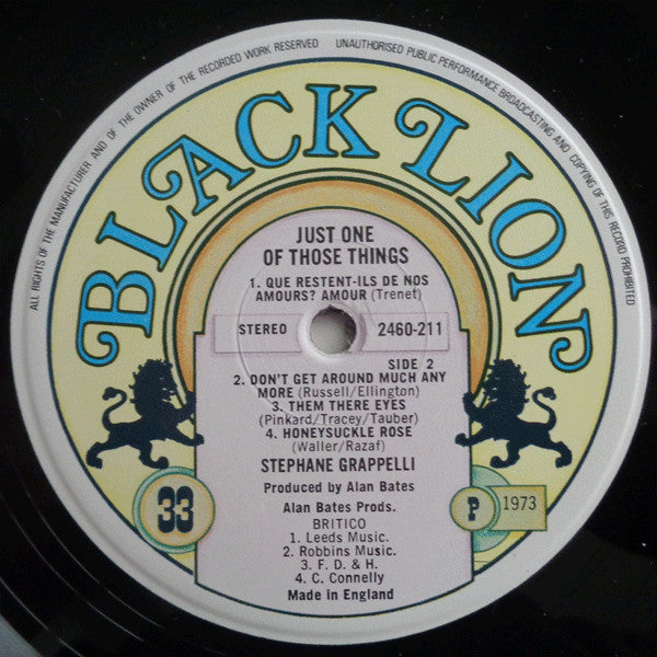 Stephane Grappelli* : Just One Of Those Things! (LP, Album)