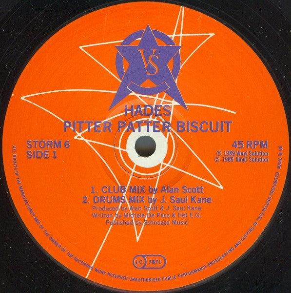 Hades Featuring Michele De Pass : Pitter Patter Biscuit (12")