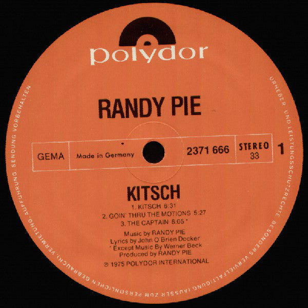 Randy Pie : Kitsch (LP, Album)