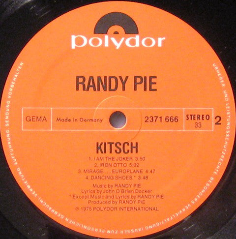Randy Pie : Kitsch (LP, Album)