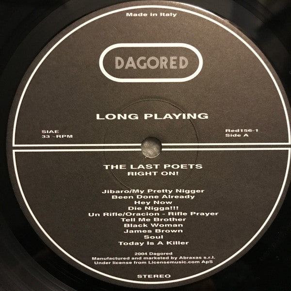 The Last Poets : Right On! (Original Soundtrack) (LP, Album, RE, 180)
