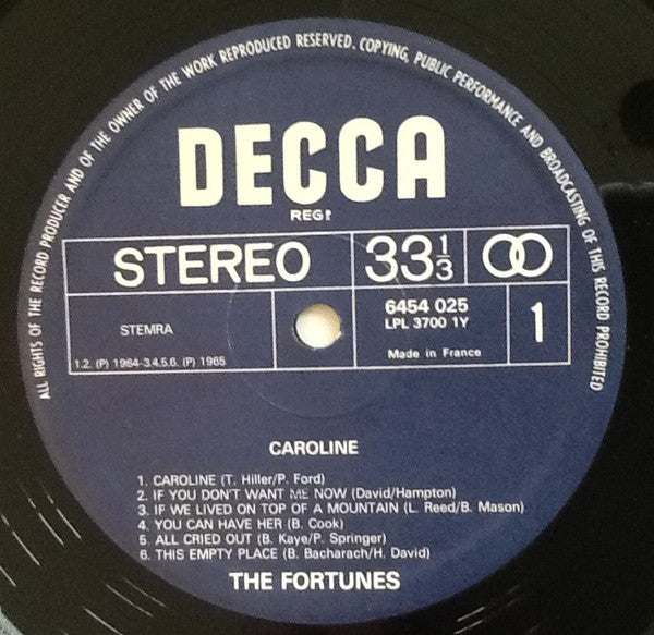 The Fortunes : Caroline (LP, Comp)
