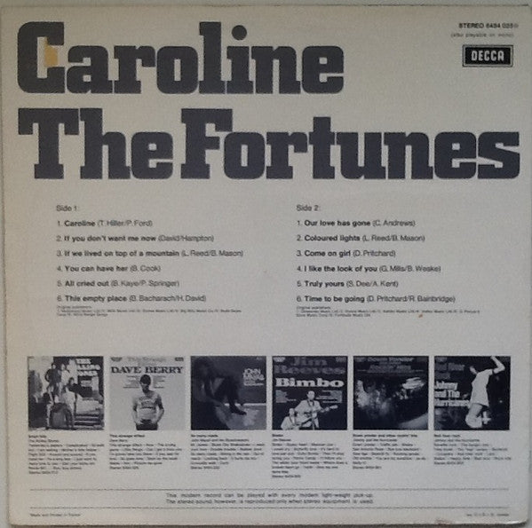 The Fortunes : Caroline (LP, Comp)