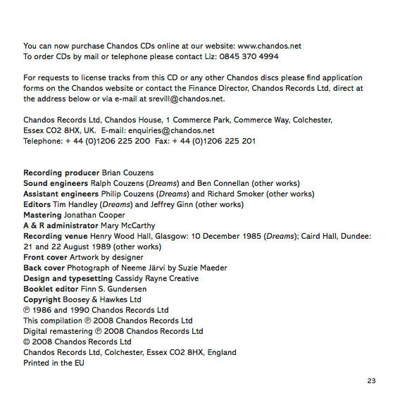 Sergei Prokofiev, Royal Scottish National Orchestra, Neeme Järvi : Lieutenant Kijé / Suite From The Stone Flower / Autumnal / Andante (Op. 50BIS) / Dreams (CD, Comp, RM)