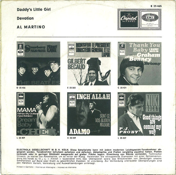 Al Martino : Daddy's Little Girl (7", Single)
