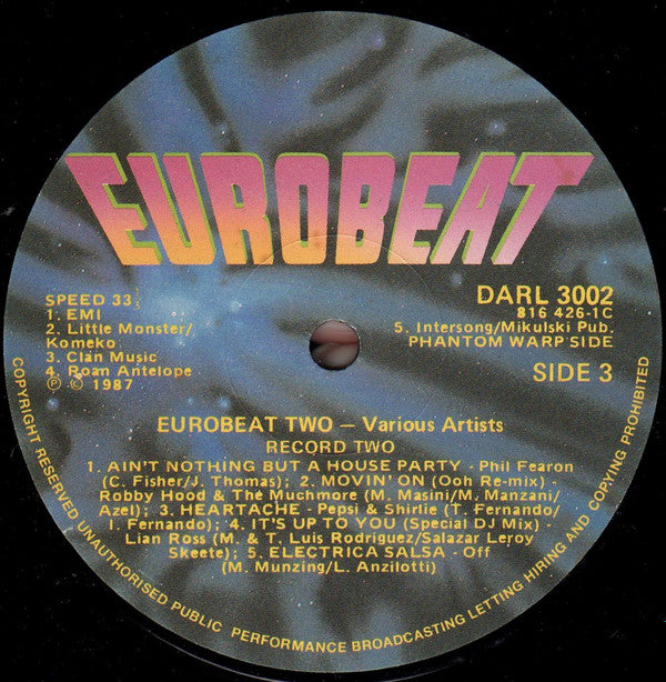 Various : Eurobeat Volume 2 (2xLP, Mixed)