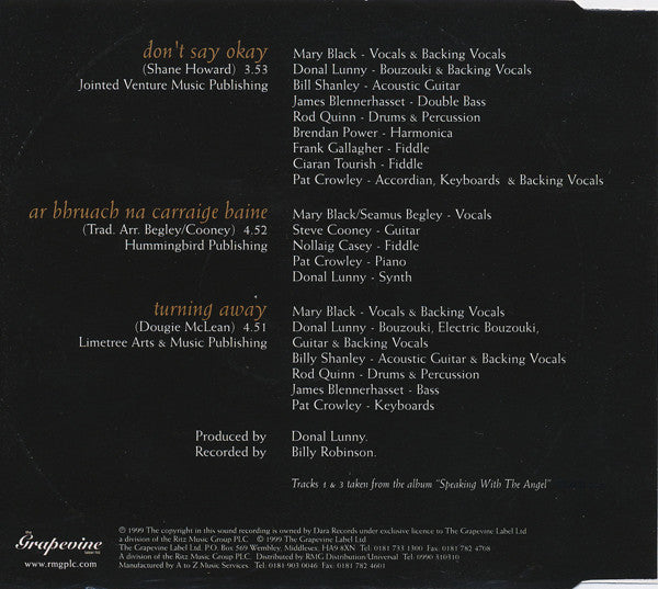 Mary Black : Don't Say OK (CD, Single)