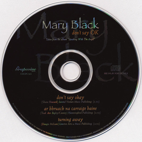 Mary Black : Don't Say OK (CD, Single)