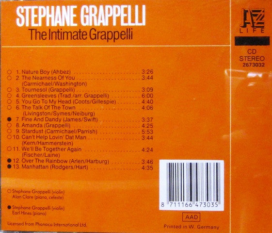 Stéphane Grappelli : The Intimate Grappelli (CD)