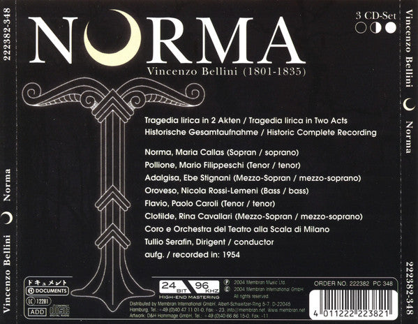 Vincenzo Bellini - Maria Callas, Mario Filippeschi, Ebe Stignani, Nicola Rossi-Lemeni, Paolo Caroli, Rina Cavallari, Coro Del Teatro Alla Scala E Orchestra Del Teatro Alla Scala, Tullio Serafin : Norma (3xCD, Album, Mono, RE, RM)
