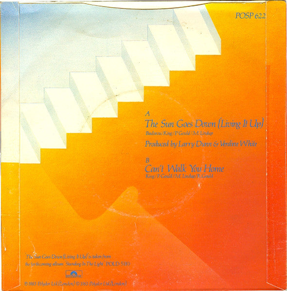 Level 42 : The Sun Goes Down (Living It Up) (7", Single, Sil)