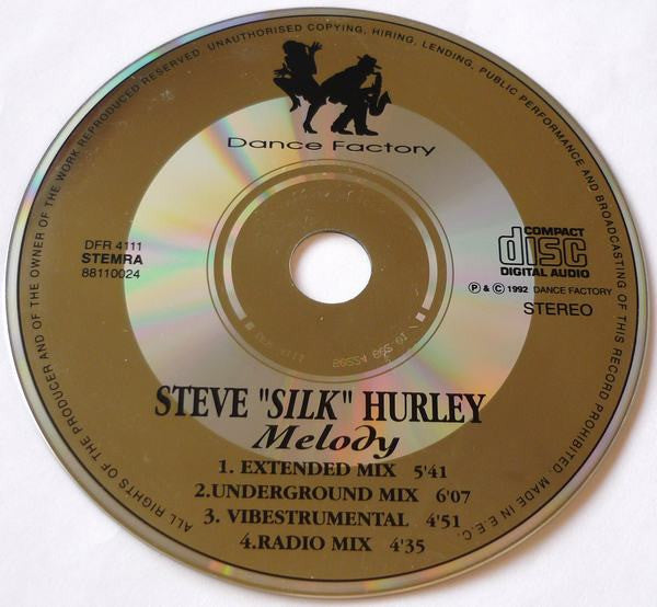 Steve "Silk" Hurley : Melody (CD, Maxi)