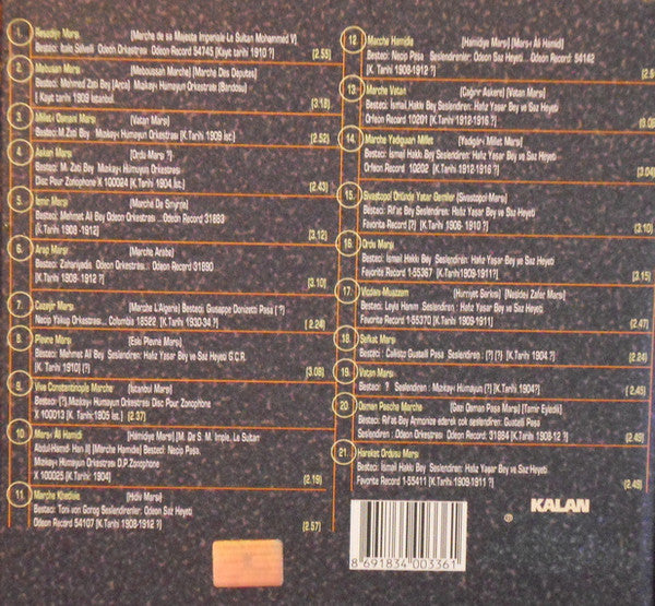 Odeon Stüdyo Orkestrası, Aksarayli Yasar Bey, Mızıkay-ı Hümayun Orkestrası : Osmanlı Marşları (The Ottoman Military Music In 78 Rpm Records) (CD, Comp)