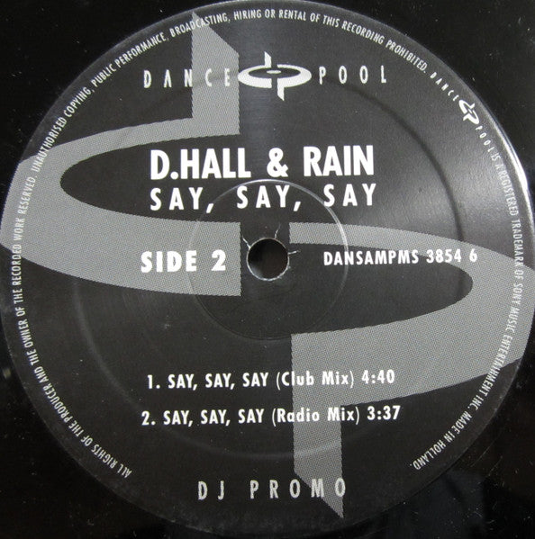 D. Hall & Rain : Say, Say, Say (12", Promo)