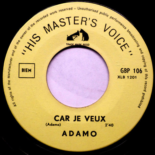 Adamo : Tombe La Neige (7", Single)