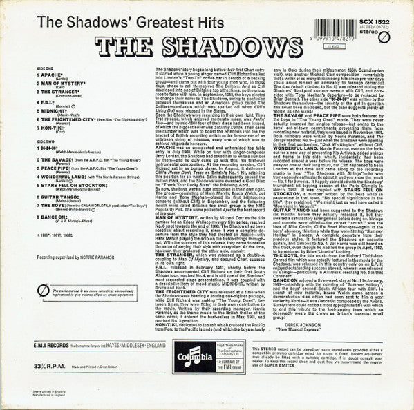 The Shadows : The Shadows' Greatest Hits (LP, Comp, Mono, RE)