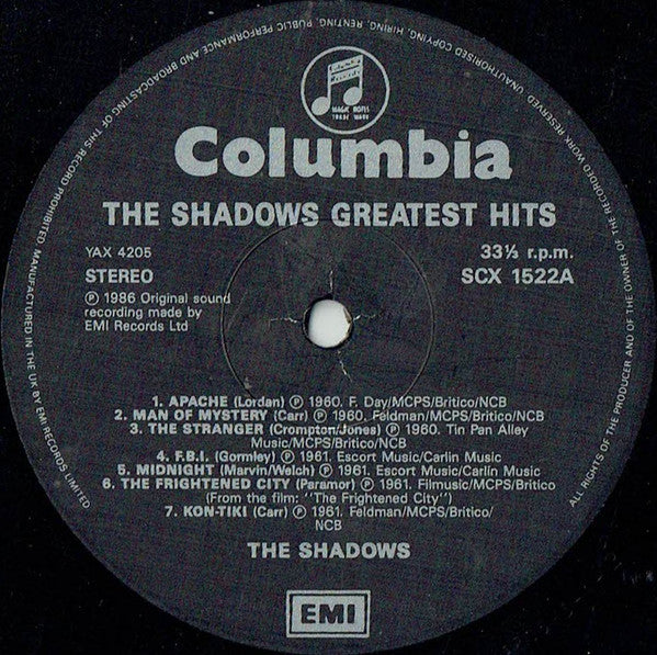 The Shadows : The Shadows' Greatest Hits (LP, Comp, Mono, RE)