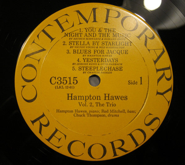 Hampton Hawes : This Is Hampton Hawes Vol. 2: The Trio (LP, Album, RE)