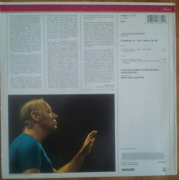 Johannes Brahms, Concertgebouworkest, Bernard Haitink : Symphony No. 1 (LP, Album, RE)