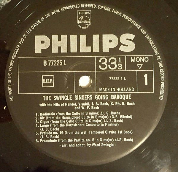 Les Swingle Singers : Going Baroque (LP, Album, Mono)