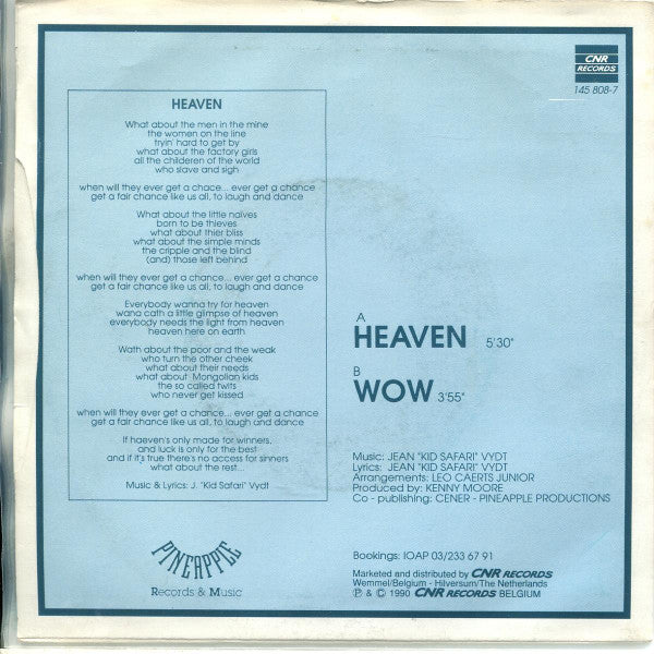 Kid Safari : Heaven / Wow (7", Single)