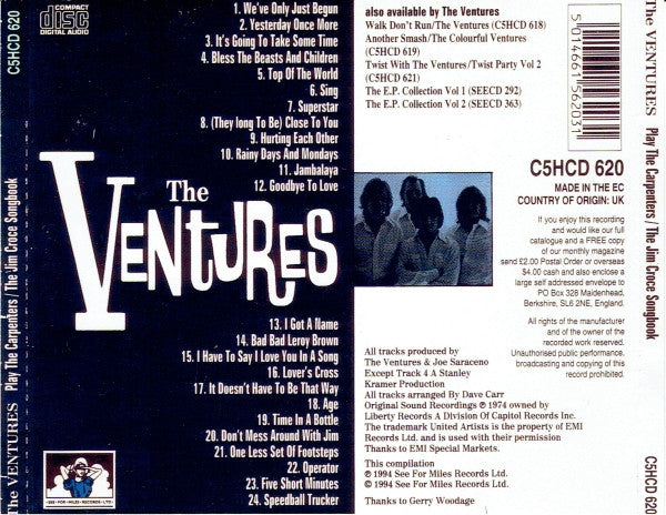 The Ventures : Play The Carpenters / The Jim Croce Songbook (CD, Comp)