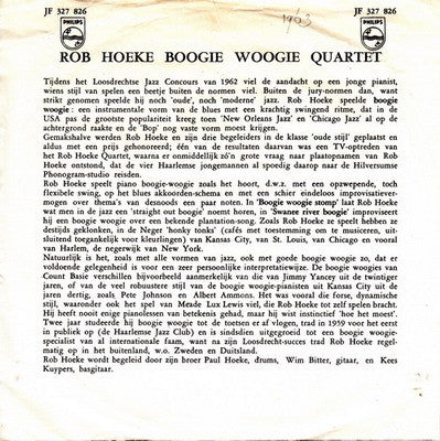 Rob Hoeke Boogie Woogie Quartet : Boogie Woogie Stomp / Swanee River Boogie (7", Single, Mono)