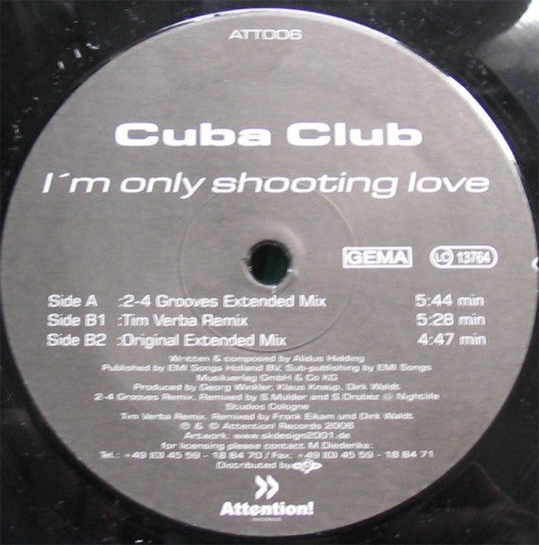 Cuba Club : I'm Only Shooting Love (12")
