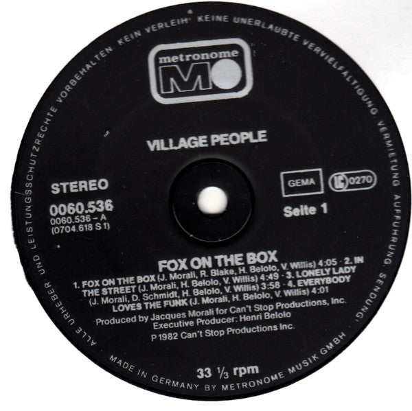 Village People : Fox On The Box (LP, Album)