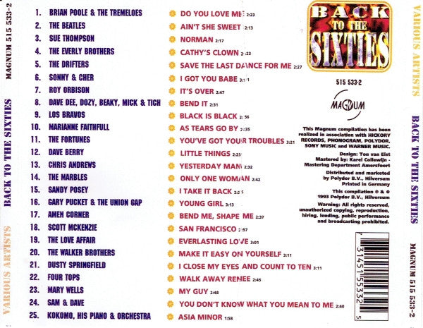 Various : Back To The Sixties (CD, Comp)
