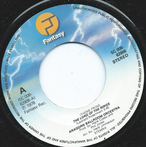The Aragorn Ballroom Orcestra : Theme From The Lord Of The Rings (7", Single)