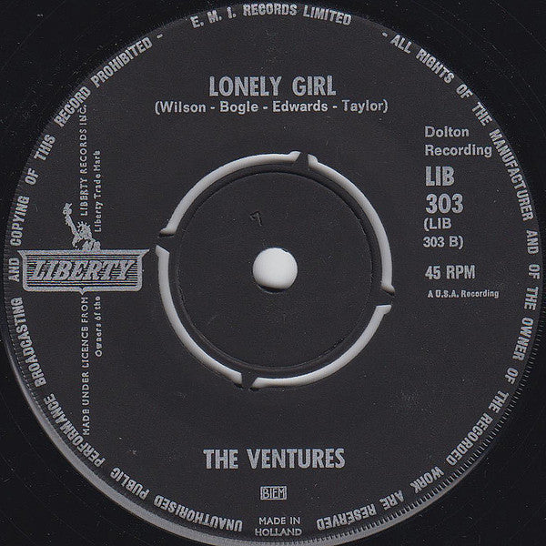 The Ventures : Diamond Head / Lonely Girl (7", Single)