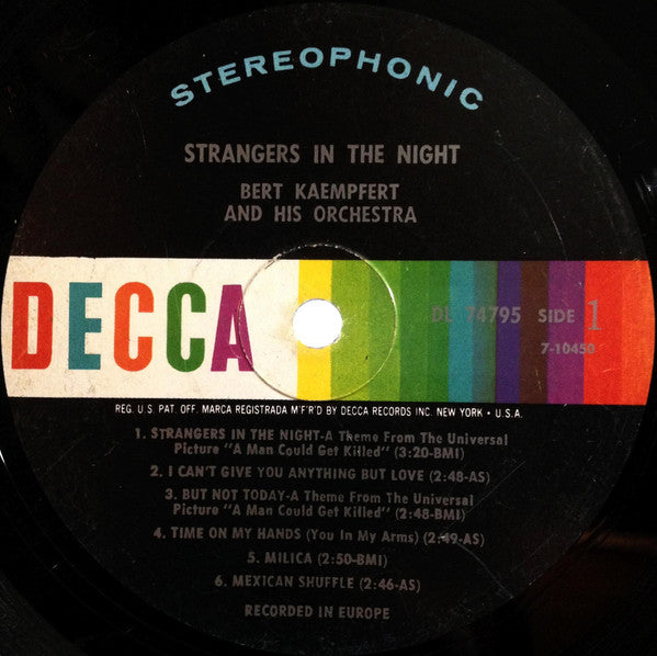 Bert Kaempfert And His Orchestra* : Strangers In The Night (LP, Album, Glo)