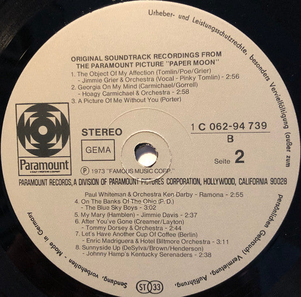 Various : Paper Moon: Original Recordings Featured In The Soundtrack (LP, Comp)