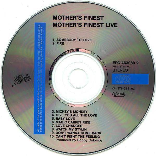 Mother's Finest : Mother's Finest Live (CD, Album, RE)