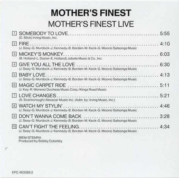 Mother's Finest : Mother's Finest Live (CD, Album, RE)
