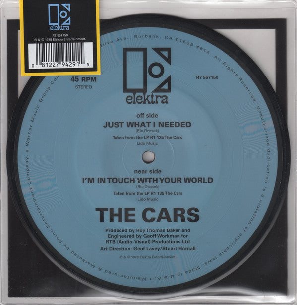 The Cars : Just What I Needed b/w I'm In Touch With Your World (7", RSD, Ltd, Pic, RE)