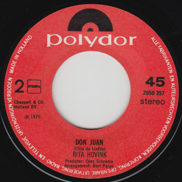 Rita Hovink : De Tijden Van Weleer (7", Single)