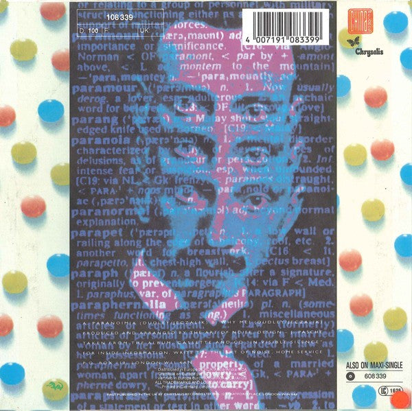 The Art Of Noise With Max Headroom : Paranoimia (7", Single)